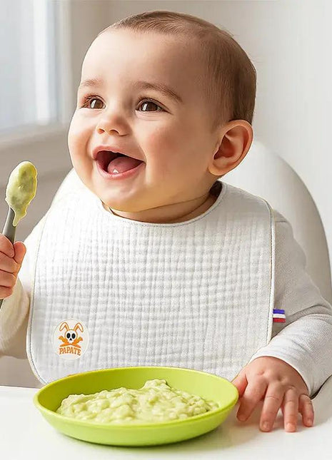 bavoir coton bio blanc papate doux