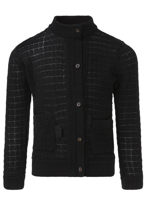 Balck Summer Cardigan with Front Buttons Fastening - XLchoice