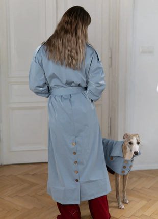 Blue Trench Coat - xlchoice.com