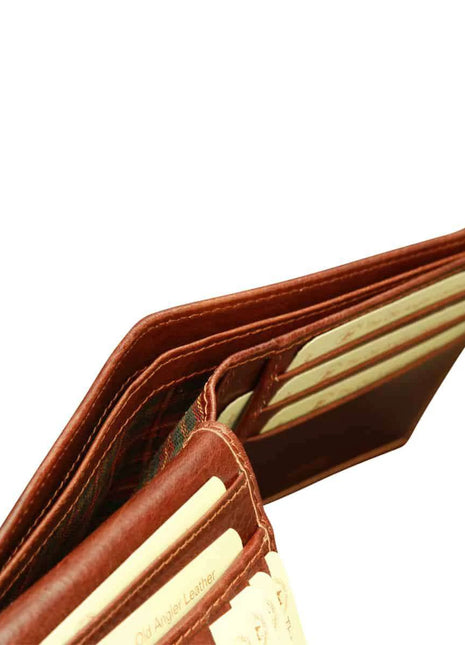 Bifold wallet with RFID blocking technology - brown - XLchoice