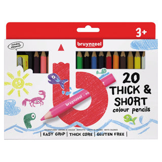 Bruynzeel kids short thick colored pencils, 20 pcs. - xlchoice.com