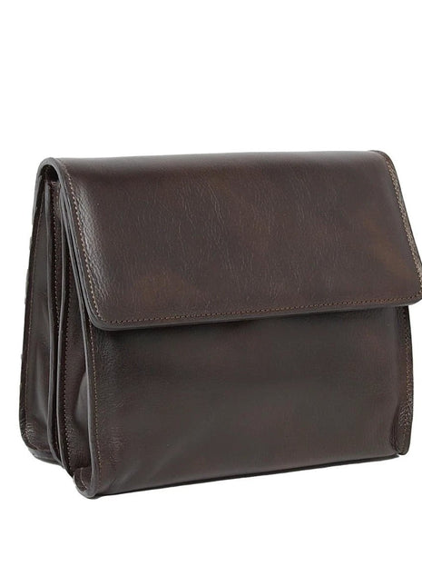 Calfskin shoulder bag-Dark brown - XLchoice