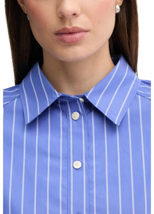 Calvin Klein Jeans Vertical Stripe Boxy Cropped Cotton Shirt - XLchoice