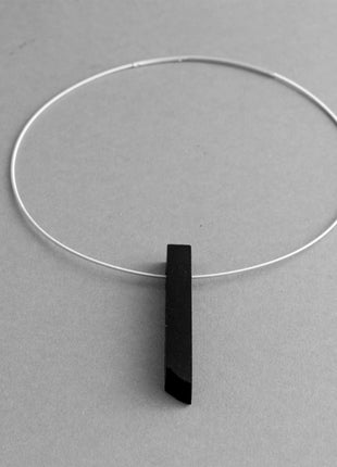 COLUMN NECKLACE | Black Cement-1