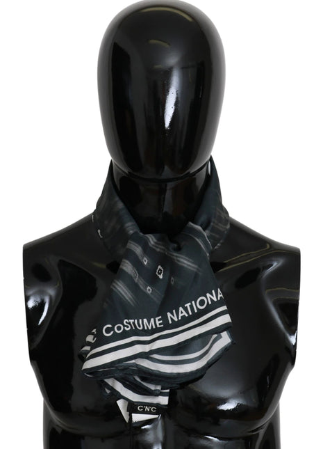 Costume National Blue Foulard Silk Women  Scarf - XLchoice