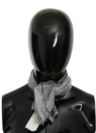 Costume National Gray Silk Shawl Foulard Wrap Scarf - XLchoice