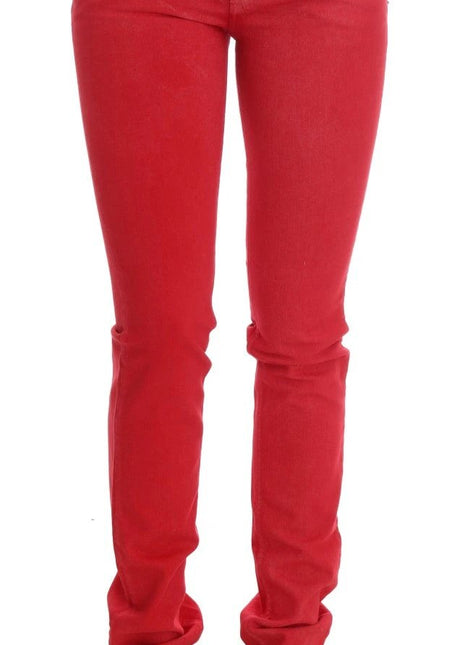 Costume National Red Cotton Stretch Slim Jeans - XLchoice