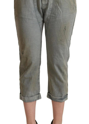 CYCLE Gray 100% Cotton Mid Waist Skinny Cropped Pants - XLchoice