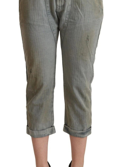 CYCLE Gray 100% Cotton Mid Waist Skinny Cropped Pants - XLchoice