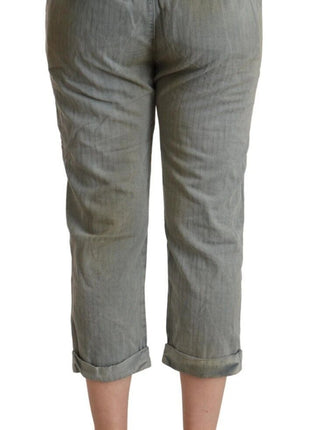 CYCLE Gray 100% Cotton Mid Waist Skinny Cropped Pants - XLchoice