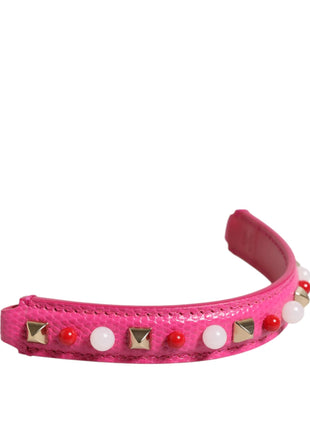 Dolce & Gabbana Pink Embellished Leather Bag Handle Women Shoulder Strap - XLchoice