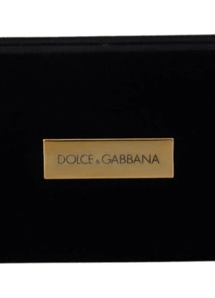 Dolce & Gabbana black velvet jewelry box with gold logo plaque