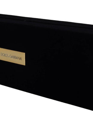 Dolce & Gabbana black velvet storage bracelet jewelry box with gold logo plaque