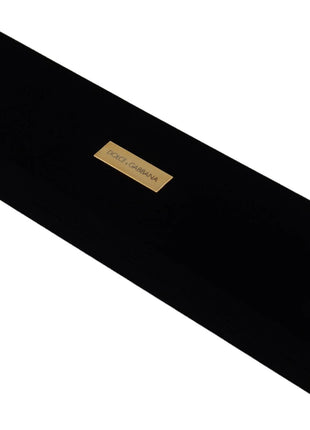 Dolce & Gabbana black velvet bracelet jewelry box with gold logo plaque