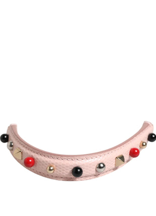 Dolce & Gabbana Light Pink Embellished Leather Bag Handle  Shoulder Strap - XLchoice