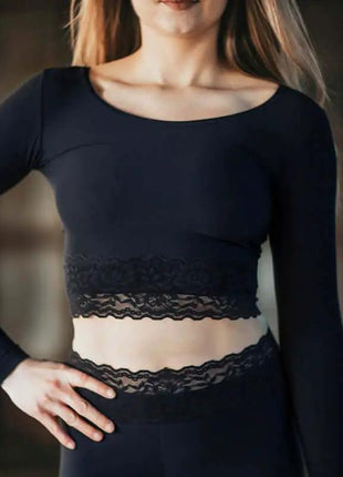 Langærmet crop top i blonde – Pavi - xlchoice.com