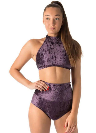 Fløjls sports-bh med halterneck – Lisette - xlchoice.com