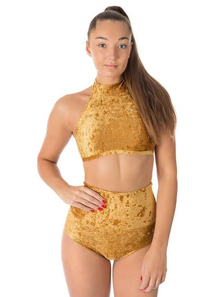 Fløjls sports-bh med halterneck – Lisette - xlchoice.com
