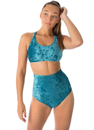 Højtaljede fløjlspoledance-shorts - Betty - XLchoice