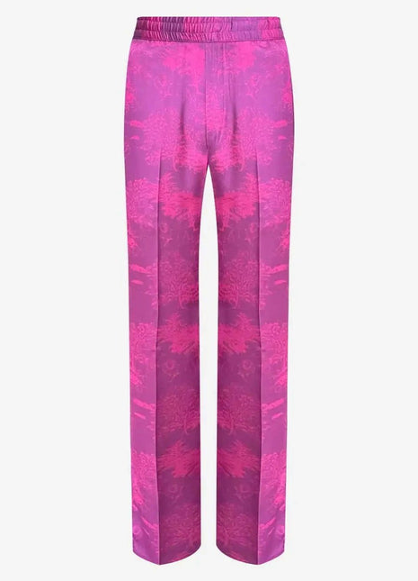 Franskfremstillede bukser i 100 % silke med Savanna-print - XLchoice