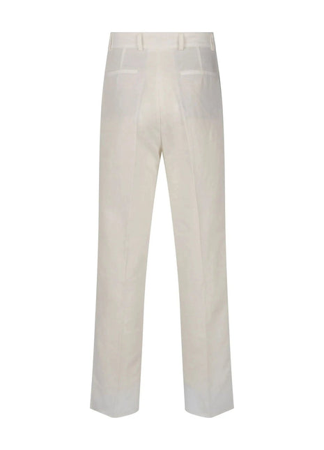 Linen White Pleated Pants - XLchoice