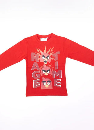 Angry Birds boys long sleeve t-shirt - cotton t-shirt - red_140 - xlchoice.com