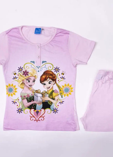 Short-sleeved cotton pyjamas for kids - Ice magic - light pink - 140 - xlchoice.com