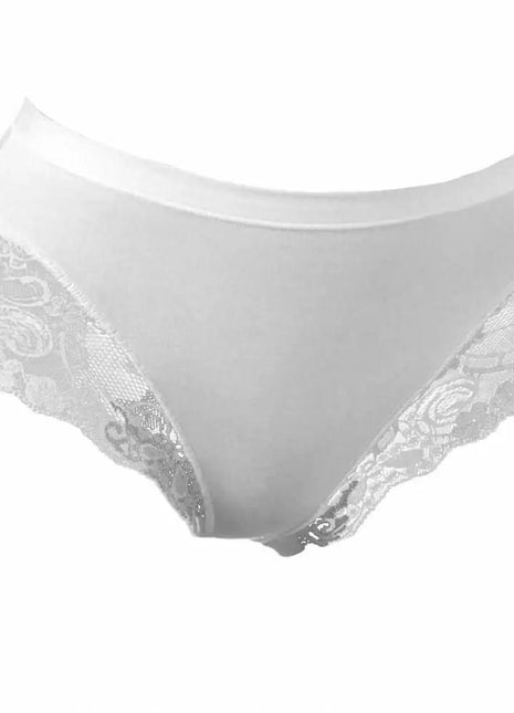 Women's underwear - thick side slit - lace trim on front - white - L - xlchoice.com