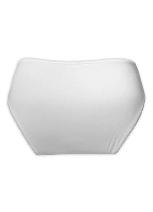 Women's underwear - thick side slit - lace trim at front and waist - white - M - xlchoice.com