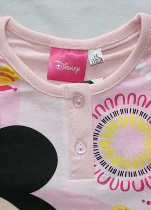 Long Thin Cotton Kids Pyjama - Minnie Mouse Butterflies - Jersey - Light Pink - 98 - xlchoice.com