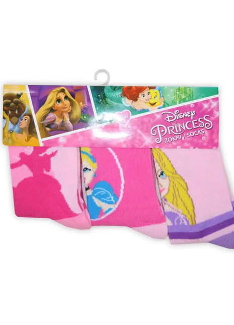 Children's cotton ankle socks - 3 pairs - Disney Princesses - pink - 31-34 - xlchoice.com