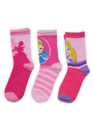 Children's cotton ankle socks - 3 pairs - Disney Princesses - pink - 31-34 - xlchoice.com