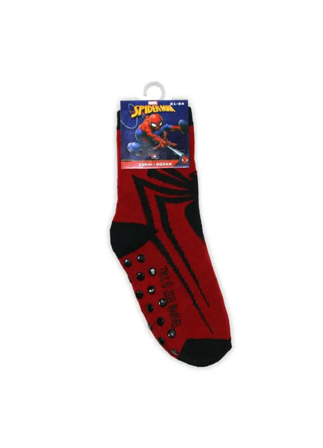 Anti-Slip Kids Ankle Socks - Spiderman - Terry - Burgundy - 27-30 - xlchoice.com