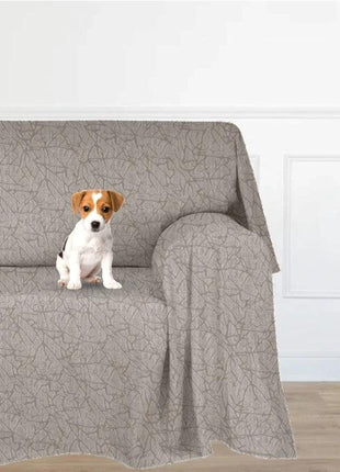 ANTIMACCHIA gråt mønstret plaid draperet over sofa