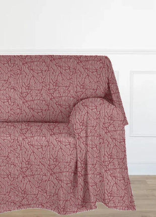 Støvtæppe til sofa, pletafvisende, rød med forgrenet mønster