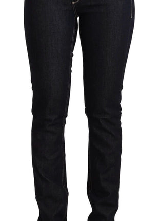 GF Ferre Black Cotton Stretch Low Waist Skinny Denim Jeans - XLchoice