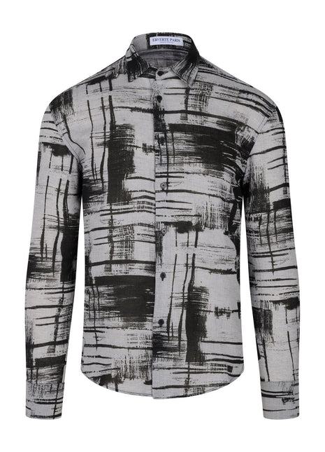 Geometric Harmony Linen Shirt-0