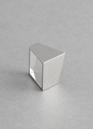 SILVER SQUARE RING – Geometric Sterling Silver Statement Ring-0