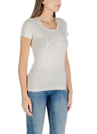 Guess Beige Cotton T-Shirt - XLchoice.com