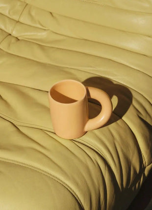 Handcrafted Ceramic Chubby Mugs with Big Twisted Handle - Unique Stylish Tea & Coffee Cups-5