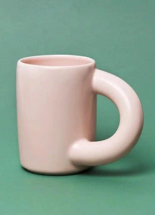 Handcrafted Ceramic Chubby Mugs with Big Twisted Handle - Unique Stylish Tea & Coffee Cups-6