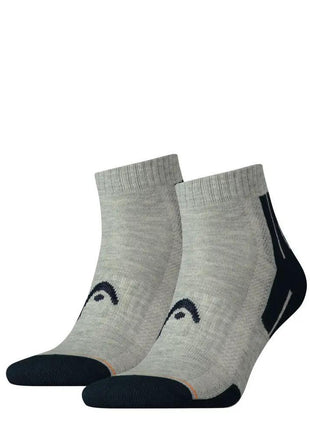 Head unisex sports socks - breathable half socks - short - 2 pairs - grey - 35-38 - xlchoice.com