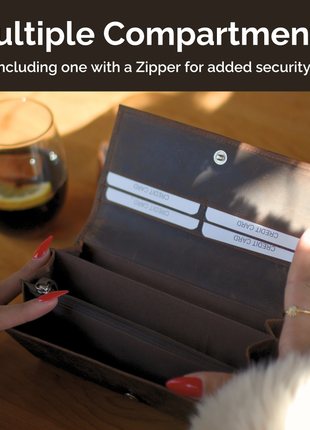 Cartera de Cuero con Solapa Animal Print y Compartimentos – IULIUS - XLchoice