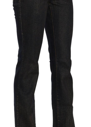 John Galliano Black Washed Mid Waist Flared Denim Pants Cotton - XLchoice