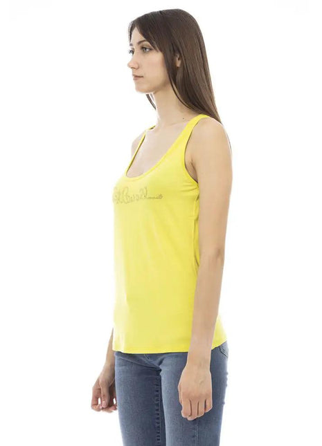 Just Cavalli Yellow Viscose Women Top - xlchoice.com
