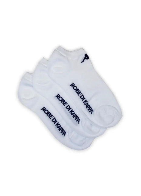 Kappa Unisex Mercerised No-Show Socks - 3 Pairs - White - 36-38 - xlchoice.com