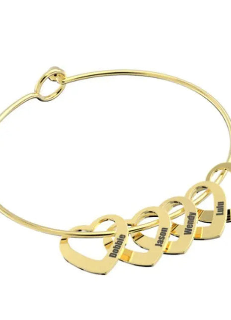 Love Bracelet Peach Heart Name Lettering Titanium Steel Bracelet - xlchoice.com