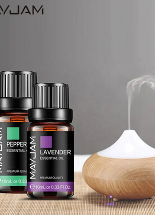 MAYJAM 10ML Lavender Lemongrass Jasmine Vanilla Eucalyptus Rose Lemon Essential Oil For Humidifier Diffuser Candle Making - xlchoice.com
