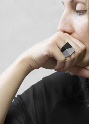 MK3 ASYMMETRIC RINGS | Black & Grey Concrete-0