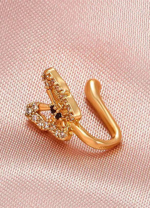 Personalized U-Shaped Diamond-Studded Butterfly European And American Non-Hole Nose Clip - xlchoice.com